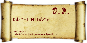 Dóri Milán névjegykártya